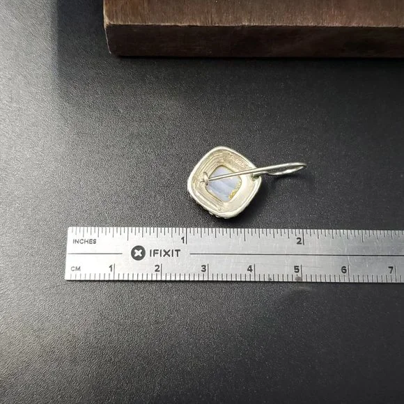 Sterling Silver Wonderful Agate Stone Dangle Earrings - Picture 5 of 6